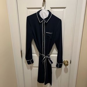 Navy Ann Taylor Button Down dress - with belt